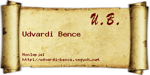 Udvardi Bence névjegykártya